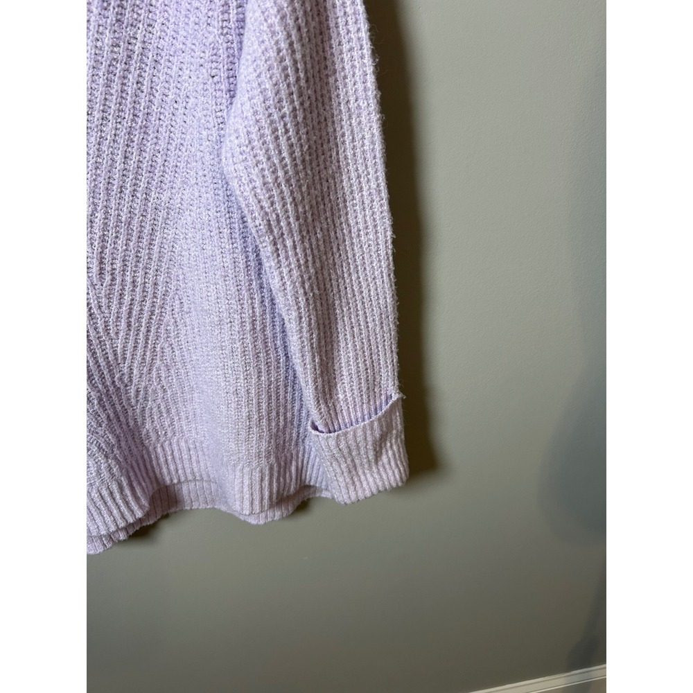 Nine West Lavender Purple Ribbed V-Neck Knit Sweater Large - Picture 4 of 7